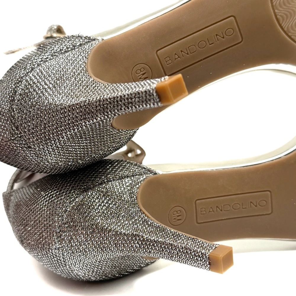 Bandolino Madia Sandal Gold Metallic Shimmer Heels Size 8 - Picture 9 of 11